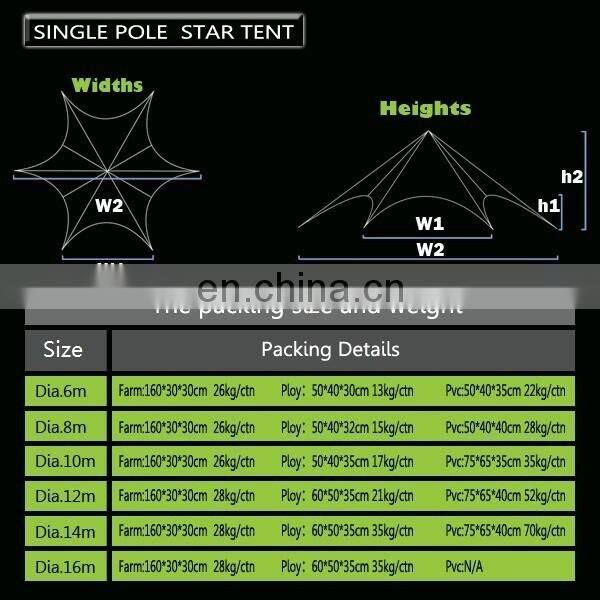 Outdoor full printed green shelter star tent for promotion