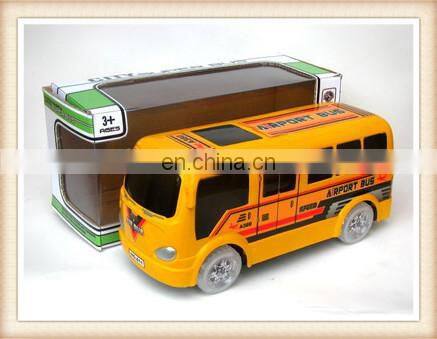 plastic electric musical bo yellow toy airport passenger bus