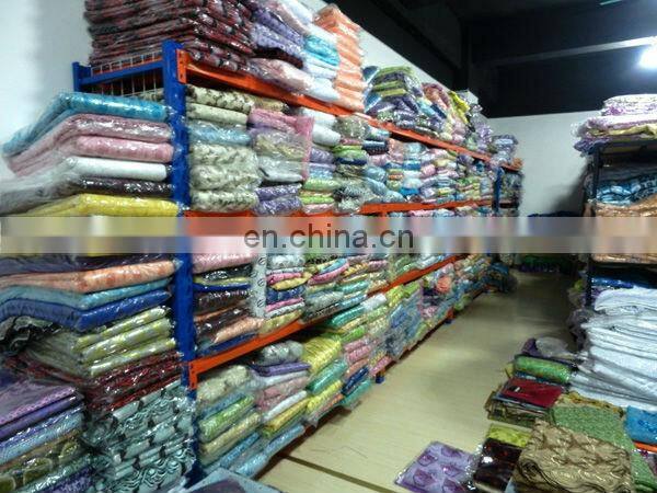 Popular african textile ,embrodery lace fabric with stones