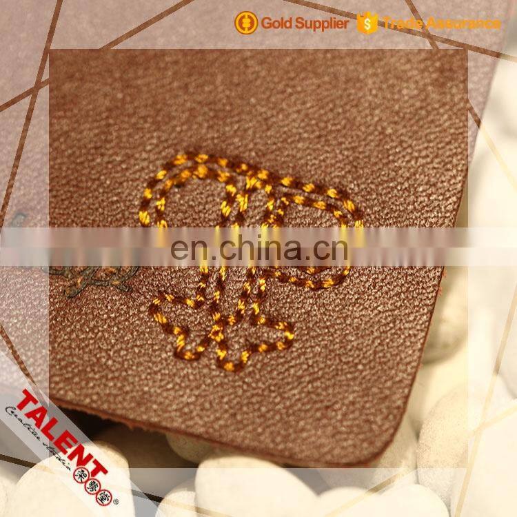Custom Private Fashion Design Stitching Leather Patch Label For Garment