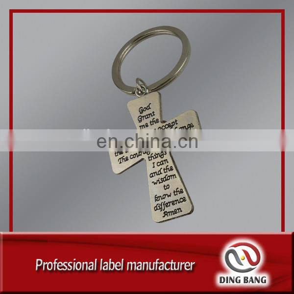 Popular OEM Promotion Souvenir Metal Plate Type And Color Filled Feature Square Shape Cheap Metal Custom Logo Keychain