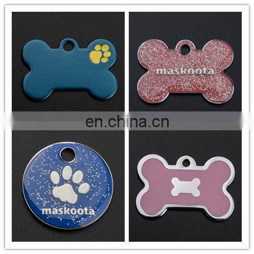 custom OEM/ODM wholesale metal lovely pink diamond dog tags