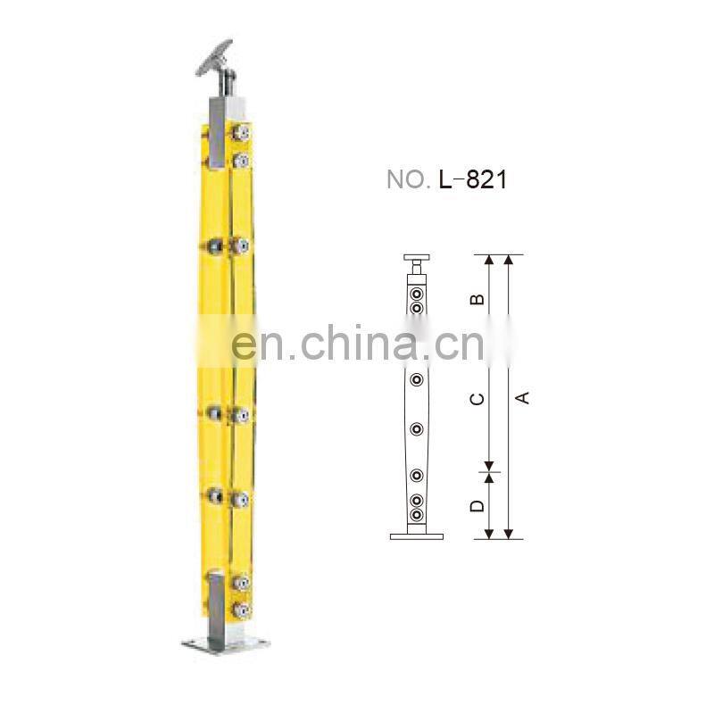 Glass Rail Balustrade Crystal Indoor Standing Handrail Design