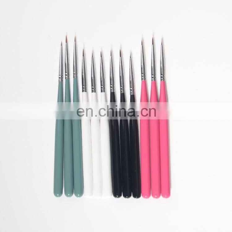 Wholesale Acrylic Handle Half Moon Different Shape Nylon French Nail Paint Brush
