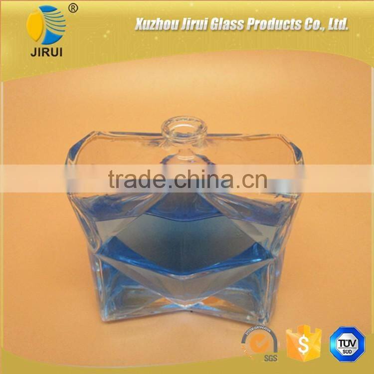unique shape clear glass perfume bottle