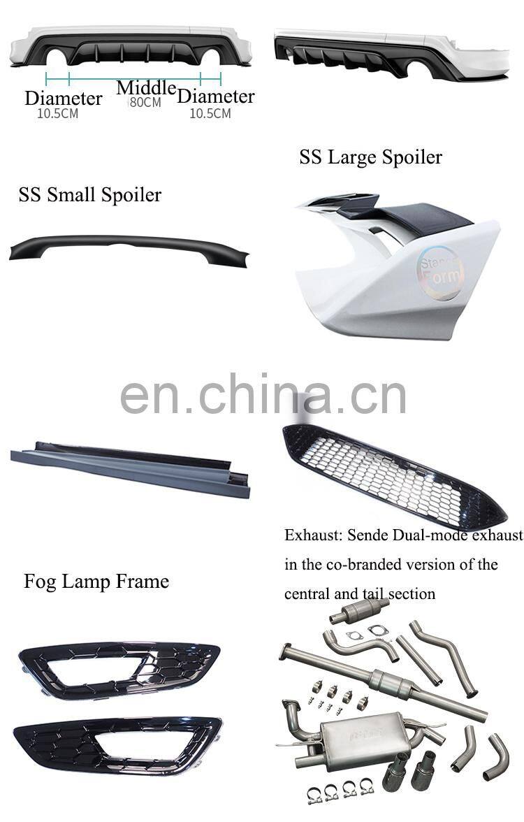 Runde New Arrival Dedicated For 15-17-18 Focus Hatchback Modified SF Sports Body Kit Exhaust Front Bumper Rear Lip