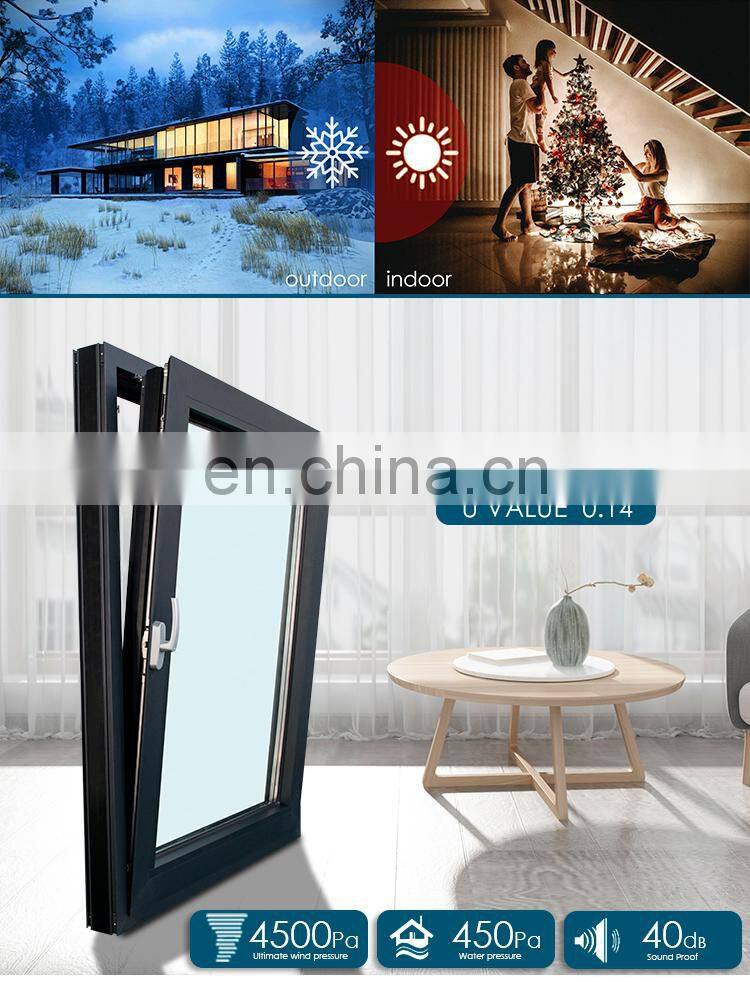 USA/Canada Standard Energy Efficiency aluminum Thermal break tilt and turn window with Double Triple Panel Glazed