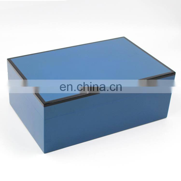 Custom high gloss finished wholesale modern okoume solid fancy humidor cigar wooden luxury cigar humidor