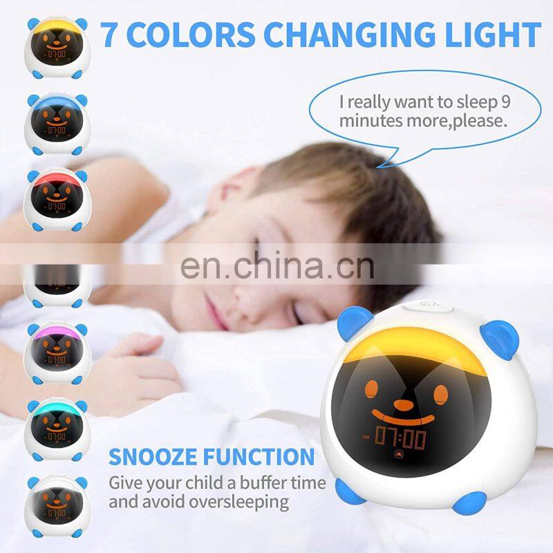 Digital Cute Smart Cartoon Alarm Clock Sleeptrainer Light for kids