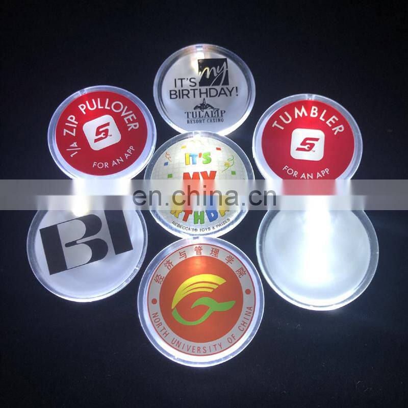 Promotional Acrylic Custom Name Flashing Led Badge Pin