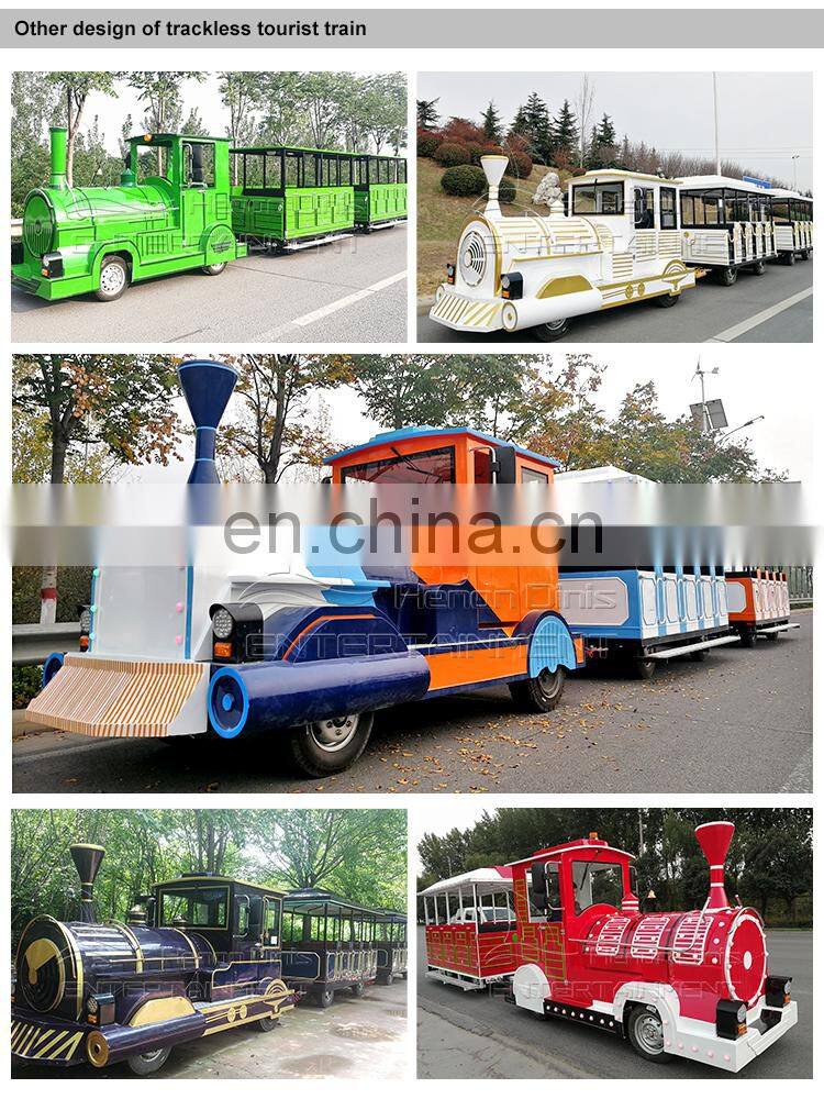 Top quality cheap diesel trackless tourist train for sale diesel park amusement ride china trackless train