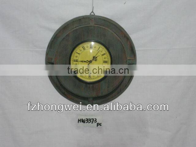 2015 new design vintage natural wood decorative wall clocks HW3373