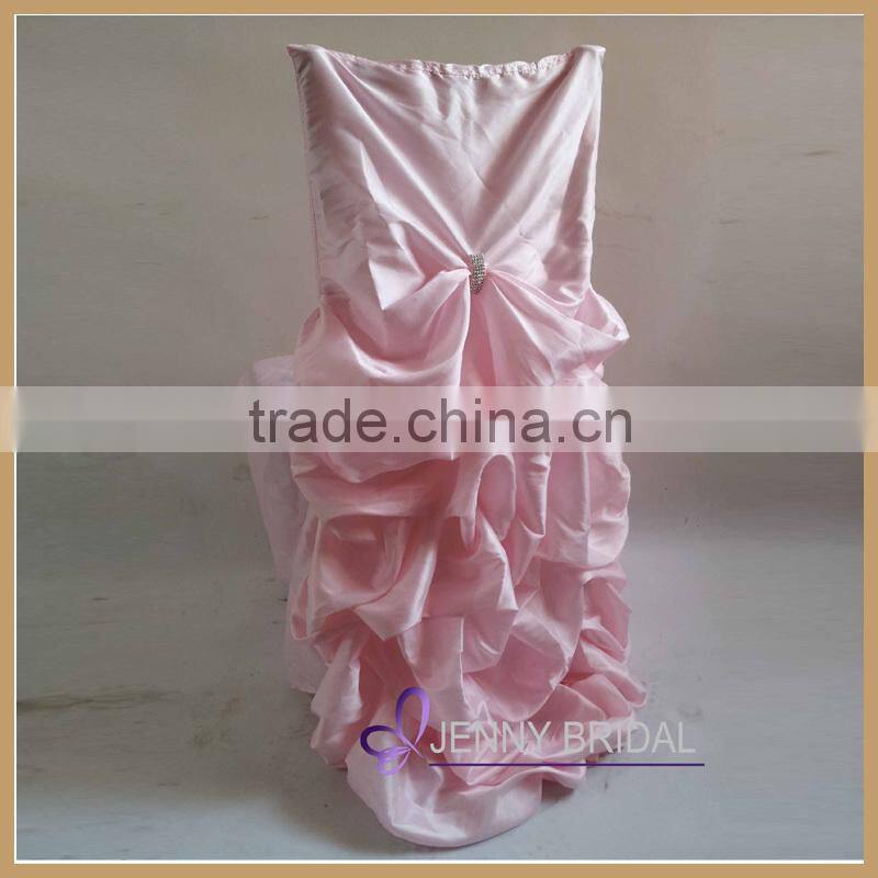 C001A1 bulk cheap for wedding pink satin ruched used chair covers for sale