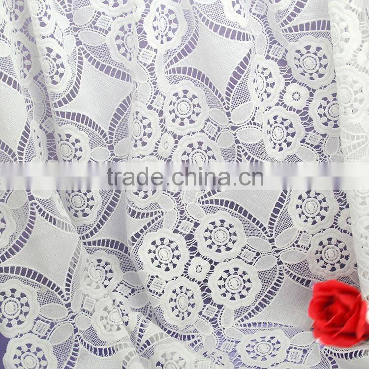 Sale high quality factory water soluble micro fiber polyester Chemical lace fabric decoration for wedding dress, apparel