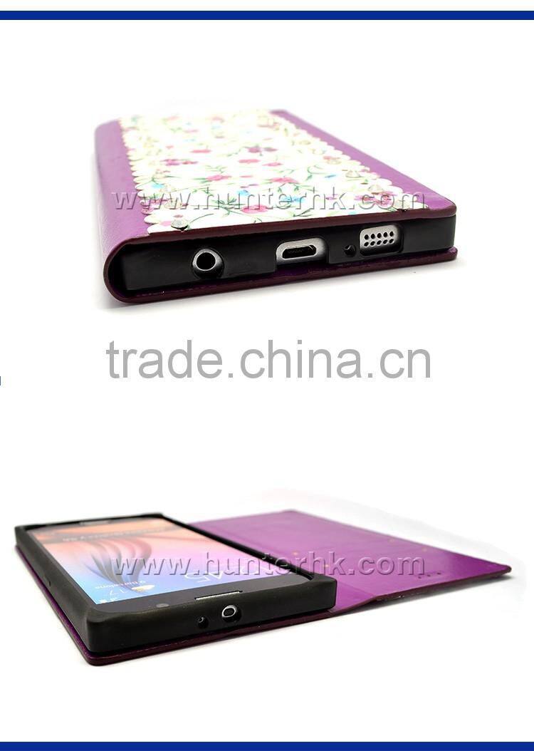 Printing Flora Leather Book Case For SamsungS6