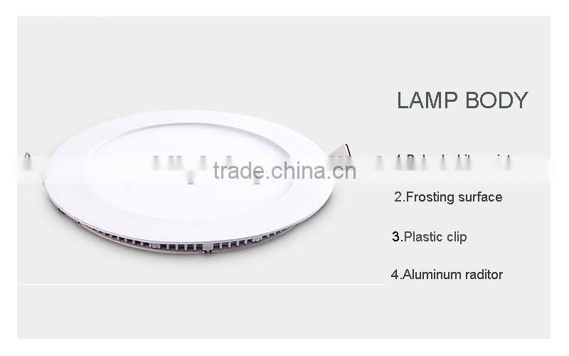 15W recessed mounting dimmable round panel ceiling light