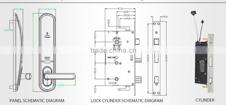 Zinc Alloy touch screen smart digital security adel biometric fingerprint door lock