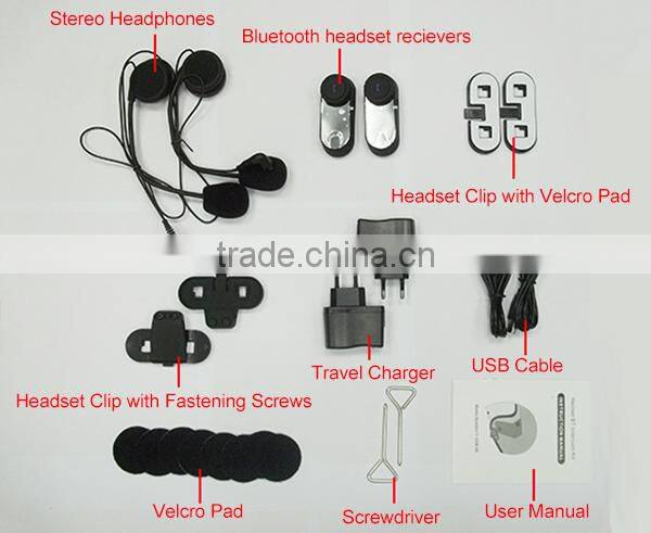 2016 NEW ARRIVAL motorcycle bt interphone intercom,bluetooth intercom headset for helmet