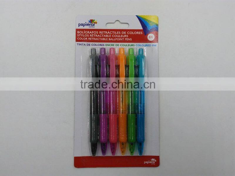 promotional coloured ink ballpoint pen telescopic pen