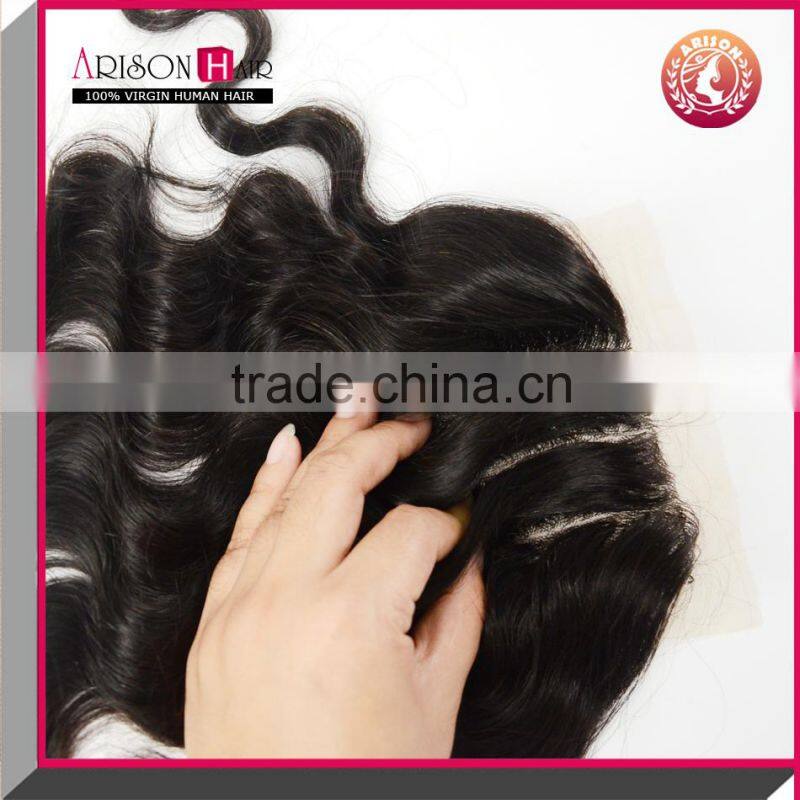 Cheap Free Parting 3 Part Silk Base Lace Closure, Hot Selling Brazilian Hair Closure Piece