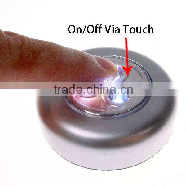 3 LED Under Cabinet Push Tap LED Touch Light Stick On Night Touch Light