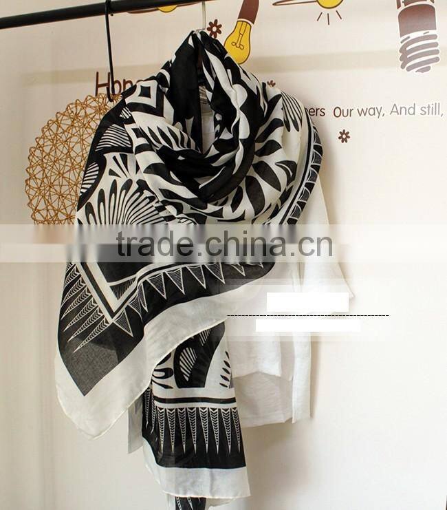Sun Flower Printed Travelling Sun Protection Fashion Lady Pashmina Shawl