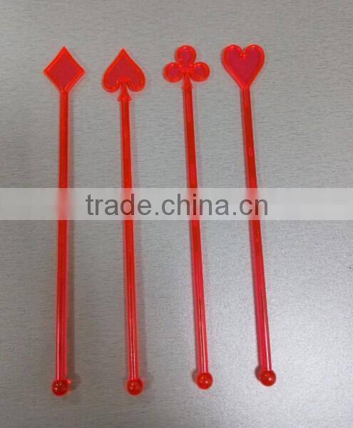 Cocktail drinking poker stirrer swizzle stirrer