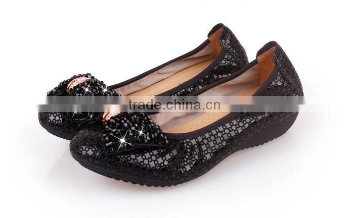 sexy cheap black fold up flat ballerina shoes