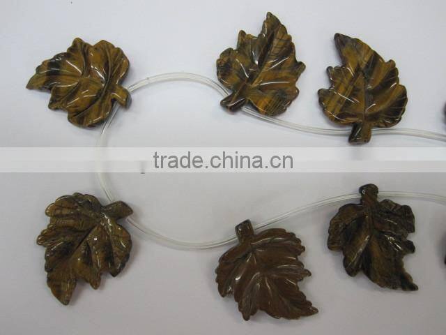 Hot seller fashion carved flower leaf gemstone leaf