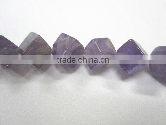 Wholesale gemstone light amethyst diagonal drill cube