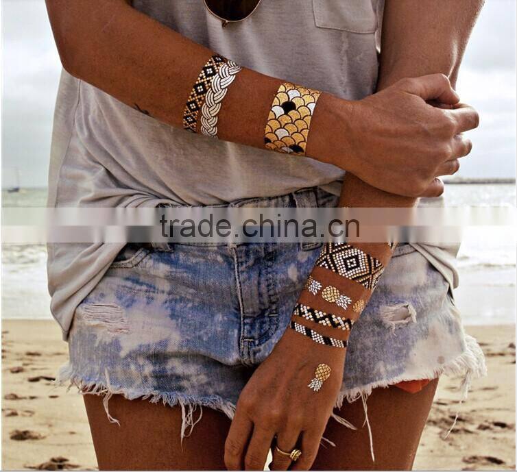 2015 FACE temporary tattoos face jewelry sticker golden tattoo KW- series 15*10.5CM