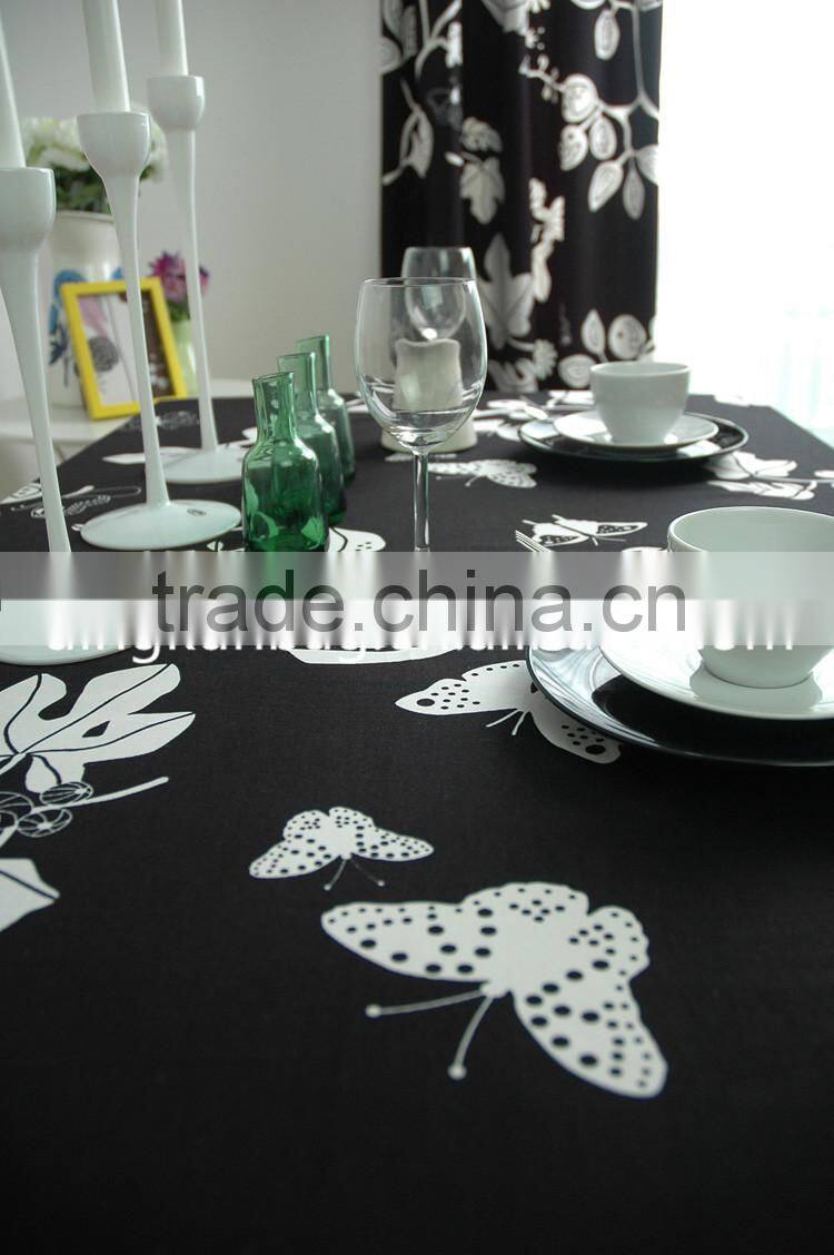 2015 butterfly printed comfortable fashion cheap table cover cotton
