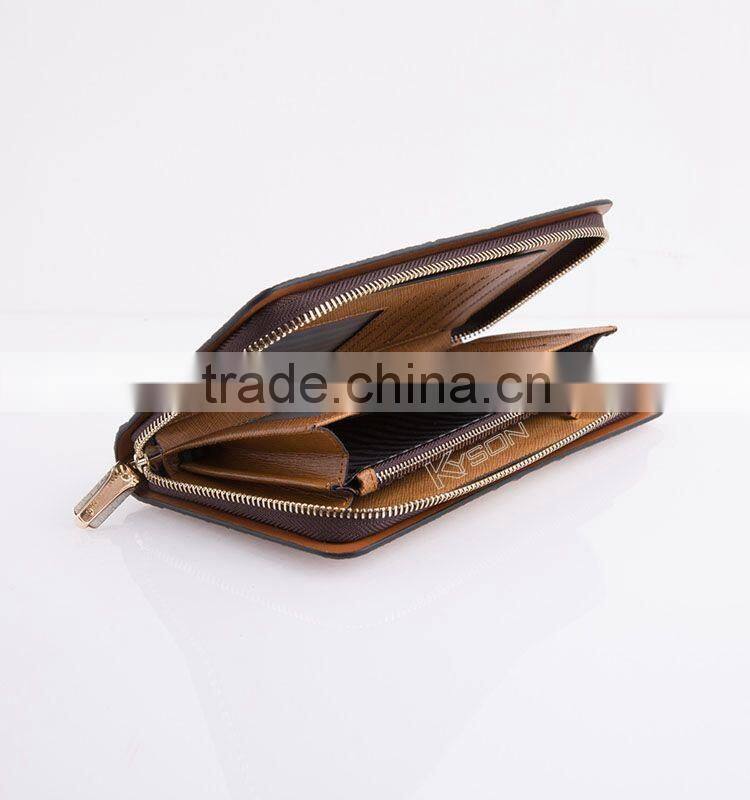 Man short old leather wallet