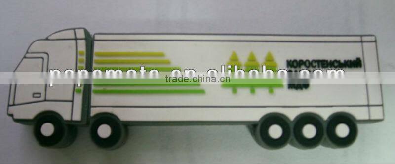 4GB usb drive truck shape with PVC material and white color