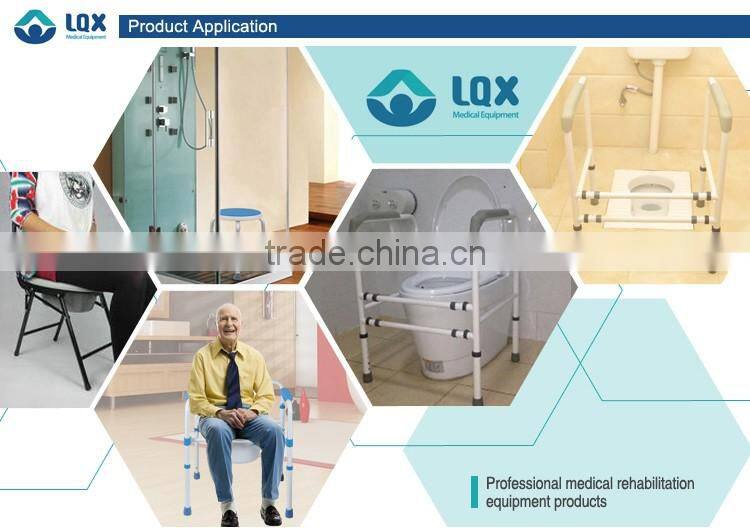 Steel powder coated folding commode chair with bedpan