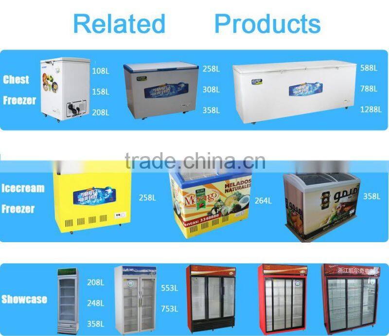 LC/S 1200K used glass door display freezers drink milk drug fridge solid door Vertical display freezer
