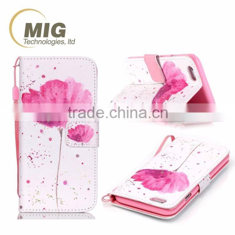 For iphone 4 / 4s / 5 / 5s / 6s / 6s plus soft silicone case inside colored drawing The wallet leather phone case