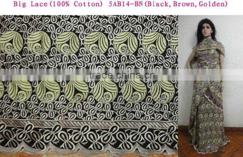 2015 Popular design Nigerian style charming big voile lace polish lace for birde