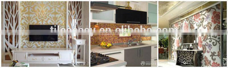 mini 10x10mm gold ceramic mosiac tile