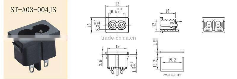 IEC8 Power Socket &IEC60320 UL498 AC inlet