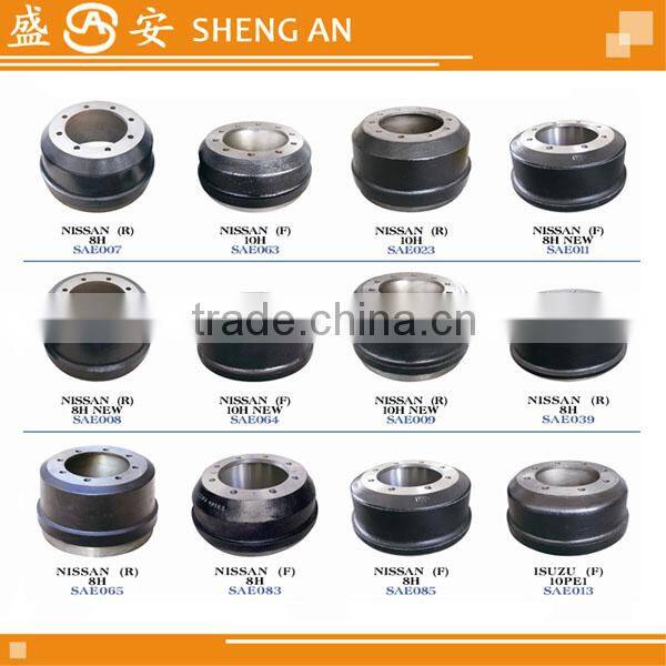 Brake drum for isuzu truck front casting old type 10PE1