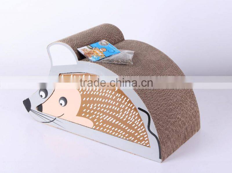 Mouse shaped premium cat scratcher tow in one lounge bed