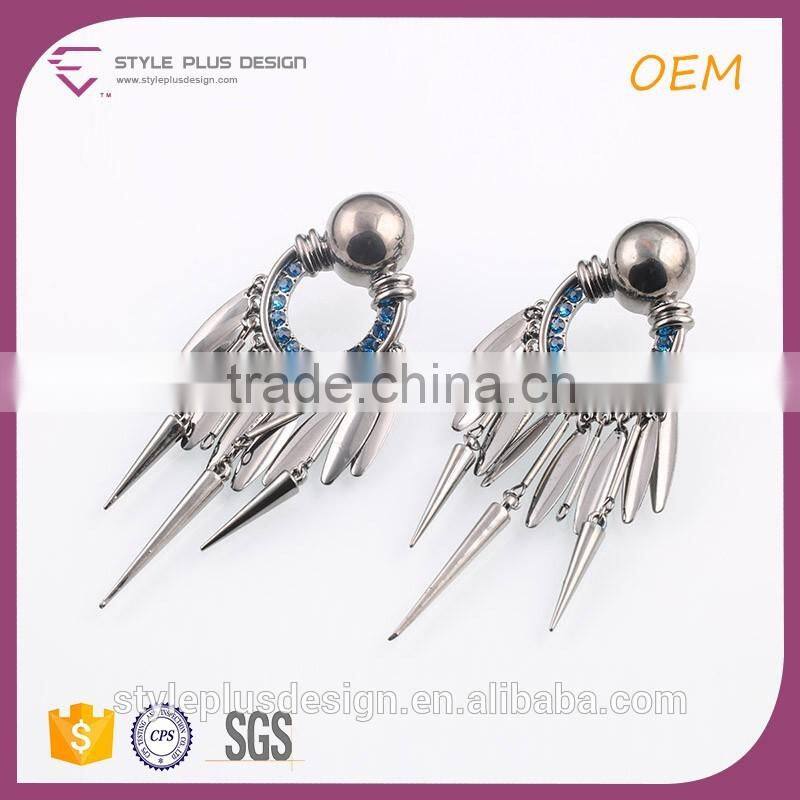 E75316H01 Accept Custome Order Fashion Silver Jewelry Earring Design Wholesale From Mid Night City Collection