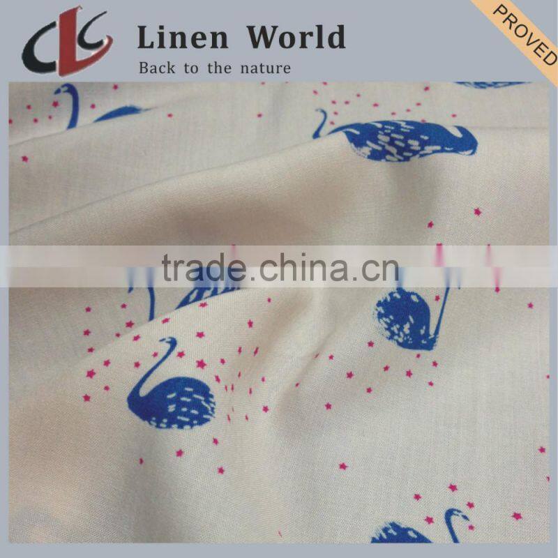 15s*15s High Quality Printed Linen Cotton Blend Fabric