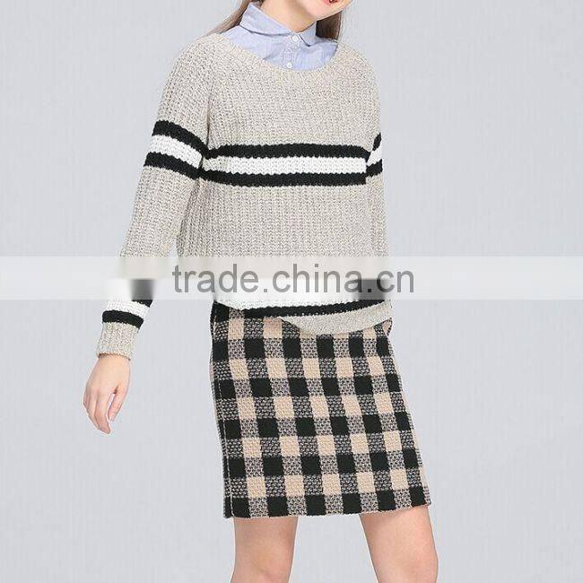 OEM Service Computer Knitted Pullover Adults Autumn Winter Varsity Sweater Women