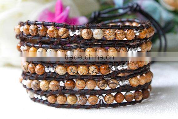 Sunny Earthy beads with Wrap Braceletlet