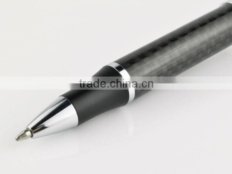 metal cecrable etching carbon fiber ball pen with spring inside TC-CF005