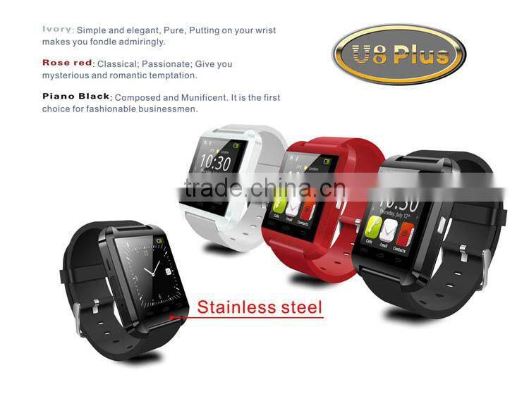 2016 New Bluetooth Smart Watch U8 Plus U Watch for Samsung S4 HTC LG Huawei Android Phone Smartphone Sync Call Remote shutter
