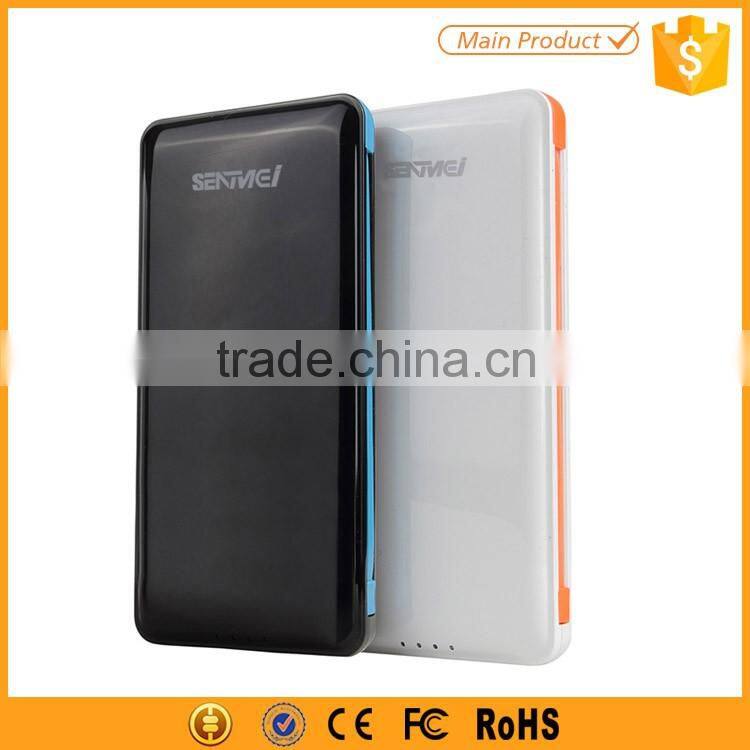 Built-in cables power banks portable battery charger 6000mah
