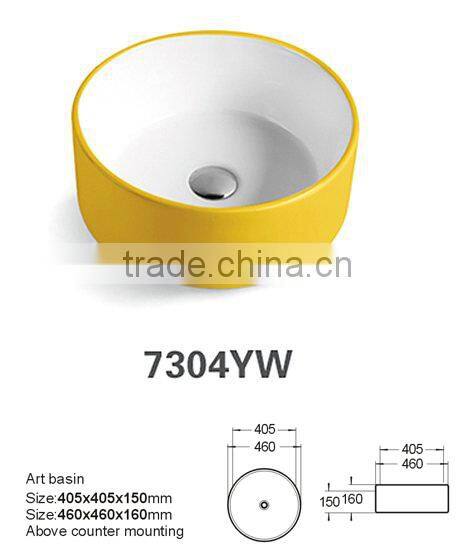 High quality ceramic counter top unique bathroom sink without faucet hole